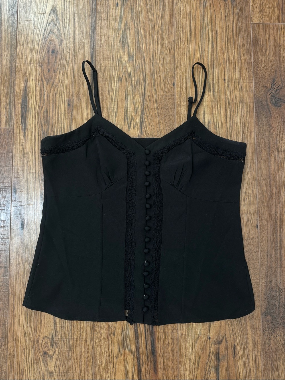 The Kooples lace trim black tank - Picture 2 of 8